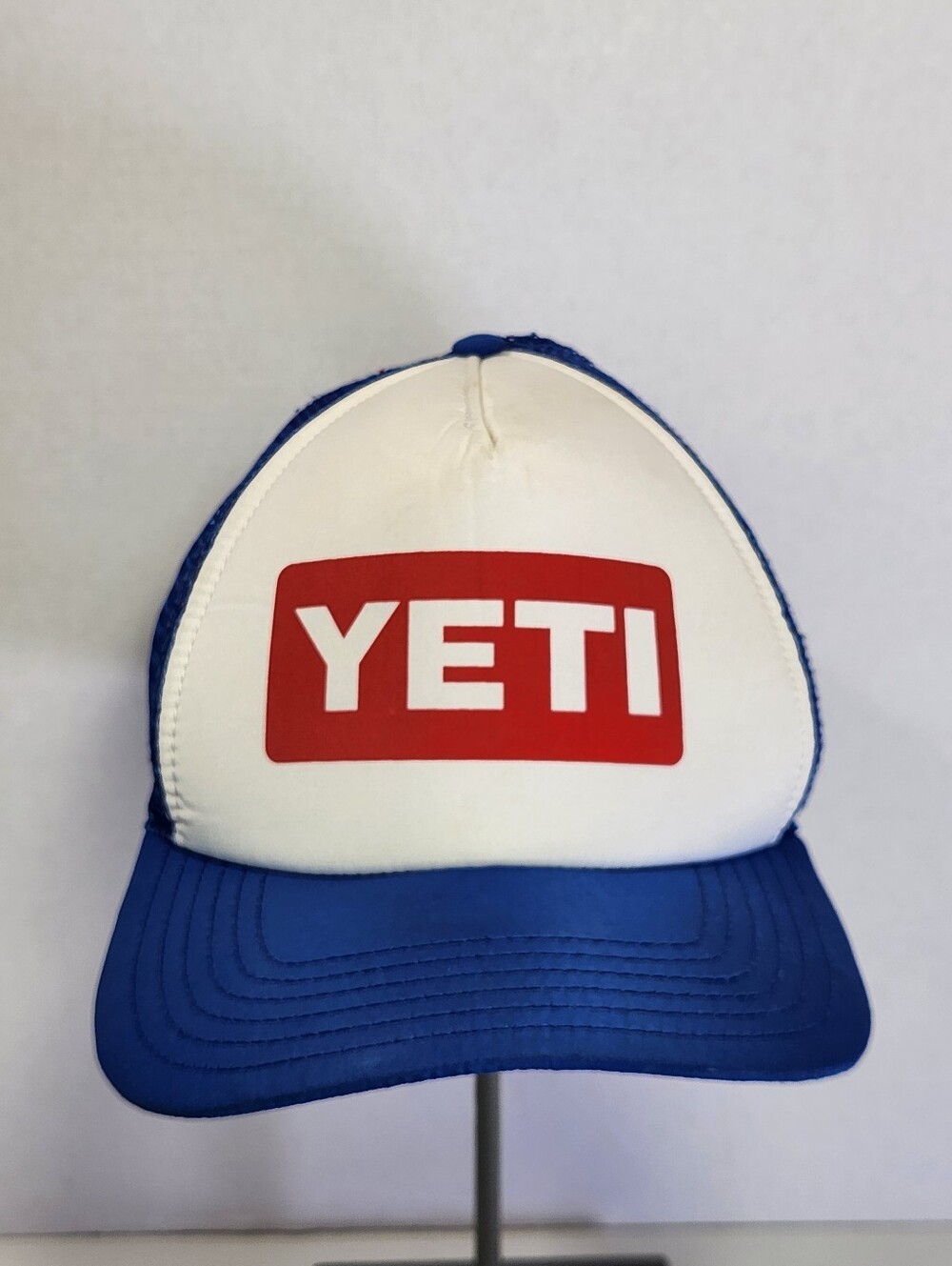 YETI Men's Snapback One Size Red White Blue Adjustable Mesh Back Trucker Hat